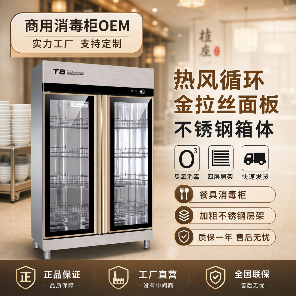 热风循环密胺餐具消毒柜商用988L双门立式不锈钢餐厅保洁碗筷柜