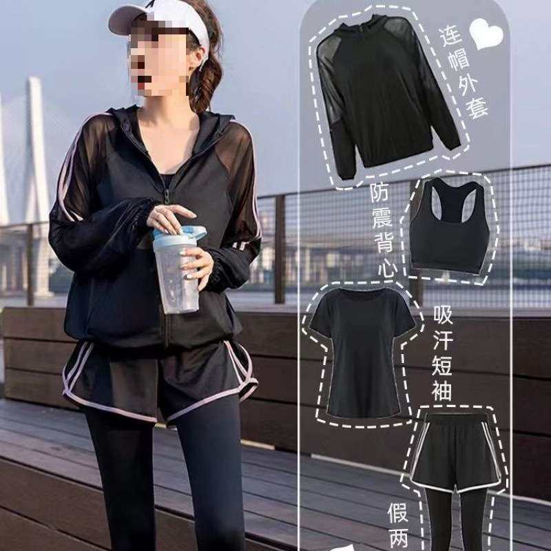 M9C跑步运动女套装健身房晨跑服宽松速干透气专业大码新款胖MM瑜