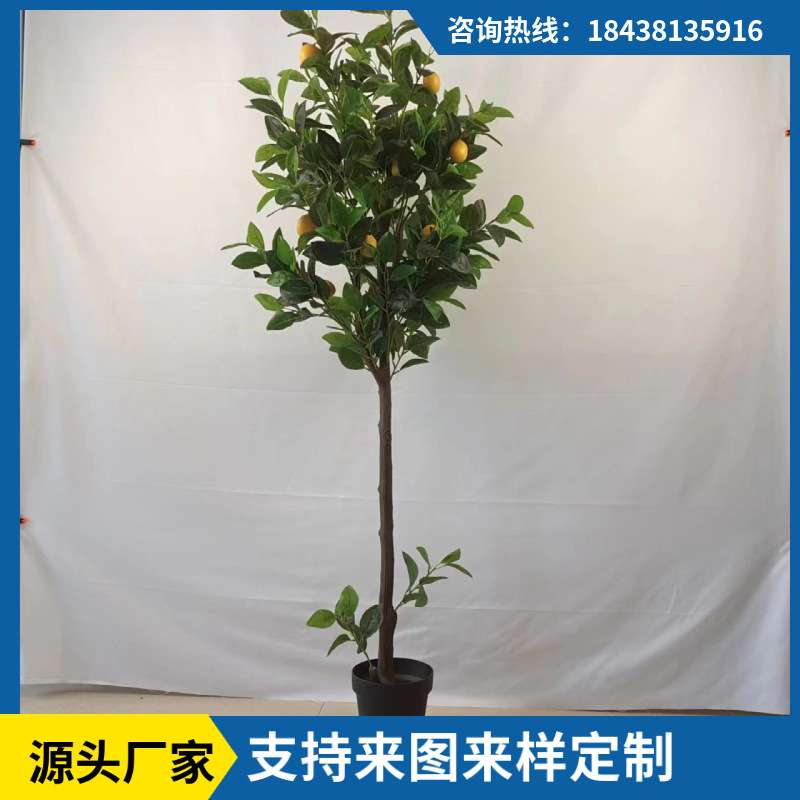 仿真柠檬树绿植盆栽 仿真橘子树盆景 室内装饰大型假绿植盆景
