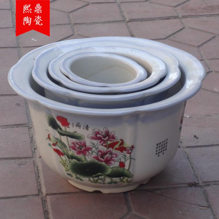 陶瓷花盆花钵多肉植物移栽陶瓷花盆4件套家居花卉陶瓷摆件