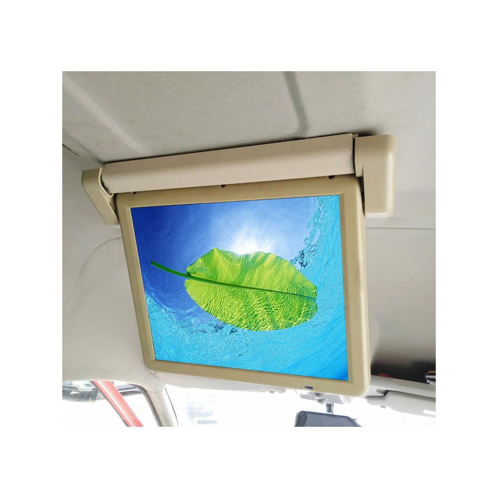 车用电动折叠显示器船舶自动翻转电视TV19寸高清巴士车载吸顶屏AV