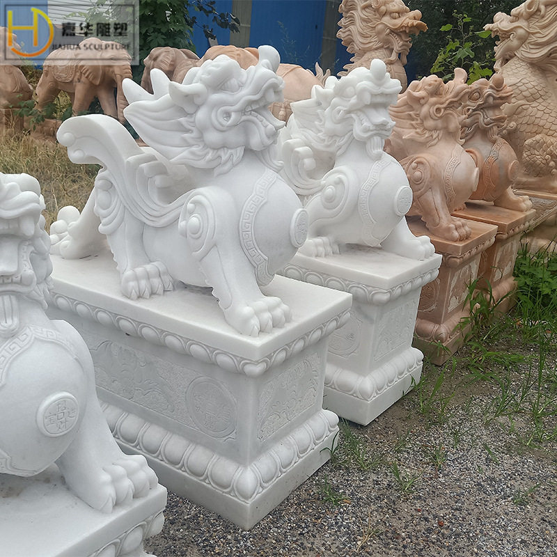 石貔貅一对看门石头皮丘门口家用神兽小青石嘉祥貔貅石雕