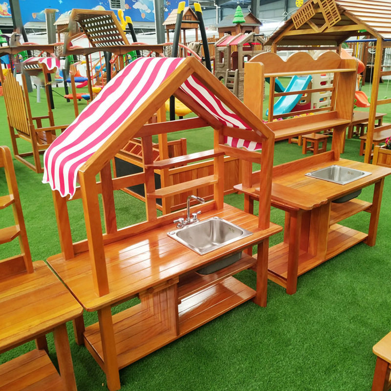 幼儿园儿童户外厨房仿真过家家玩具户外餐桌幼儿剧场厨房水槽扮演