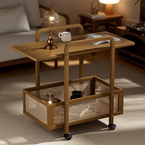 茶几客厅家用可移动折叠小户型实木中古风沙发小型多功能茶几桌子