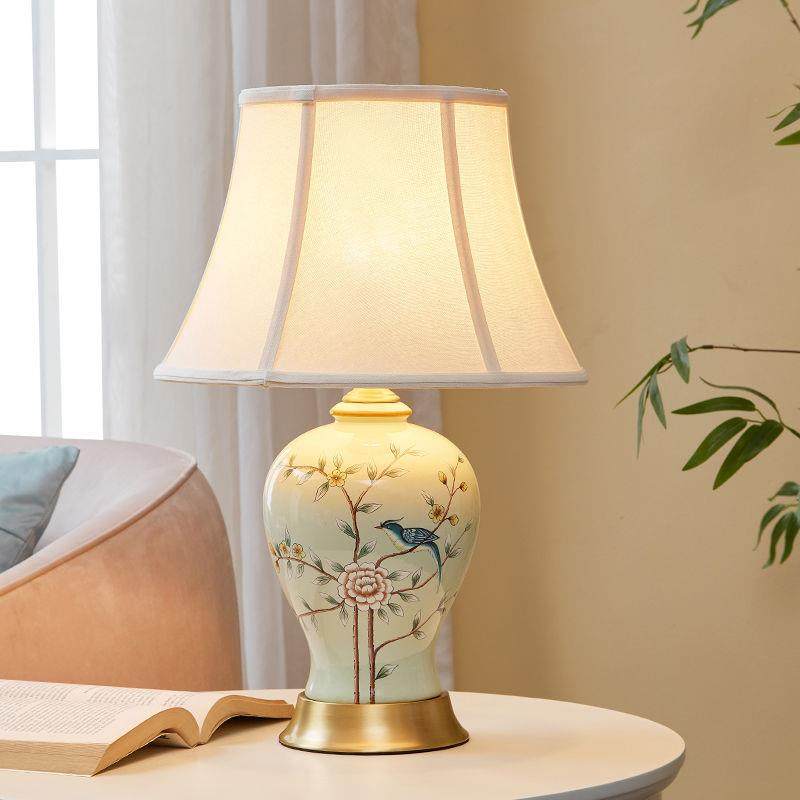 陶瓷卧室床头灯中式古典手绘花鸟宫廷灯罩书房温馨沙发装饰桌台灯,农用物资,其他肥料,淘宝优惠券,粉丝福利购,淘宝优惠卷