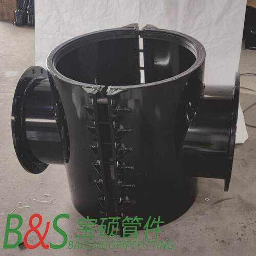 PE管法兰哈夫四通管卡四通增接口法兰快速连接抱箍管卡