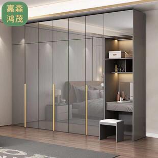 轻奢衣柜家用现代卧室简约衣柜组合八门衣柜小户型租房环保大衣橱
