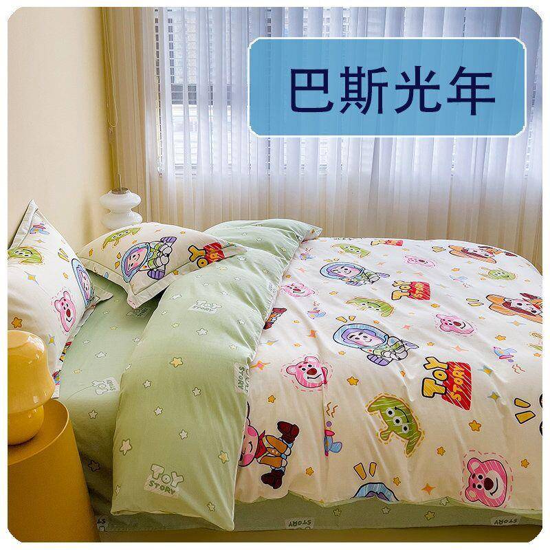 喷气纯棉卡通床上用品四件套床笠全棉男孩儿童床单人被套三4件套3