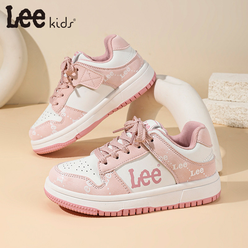 Leekids儿童板鞋粉色女童运动鞋儿童户外鞋百搭休闲童鞋新款潮鞋