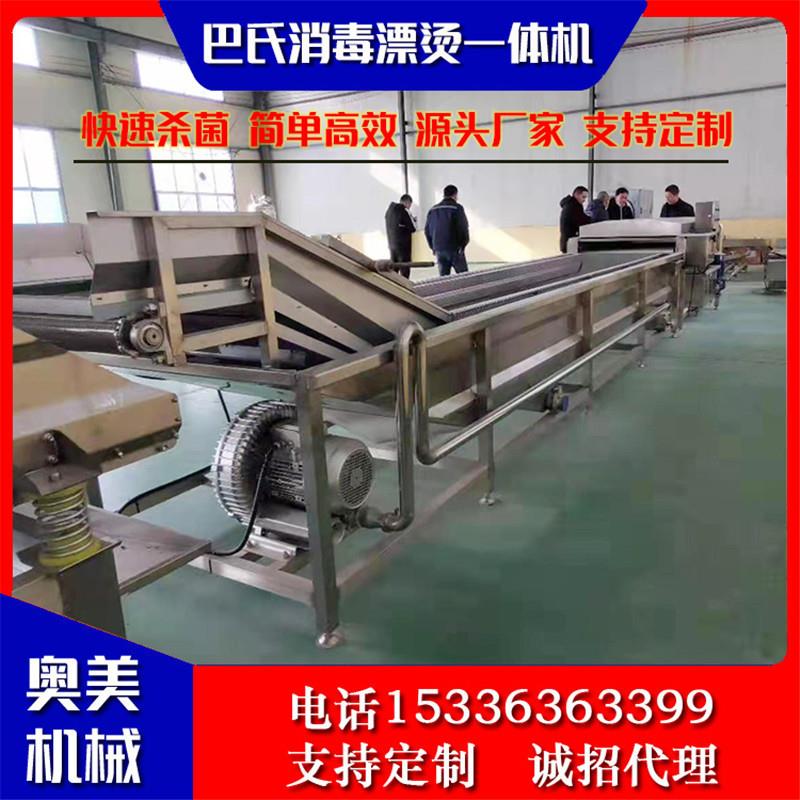 果蔬气泡清洗机震动沥水筛净菜加工风干流水线巴氏消毒漂烫一体机