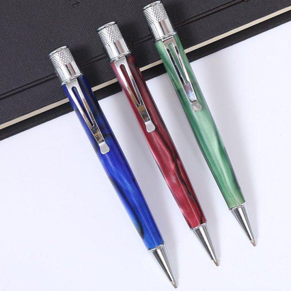 包邮旋转高档树脂商务金属圆珠笔办公文具书写笔油笔原子笔礼品笔