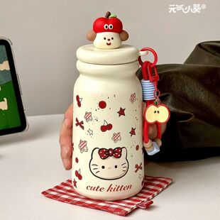 hellokitty可爱保温杯女生高颜值2025新款小水杯便携吸管杯子学生