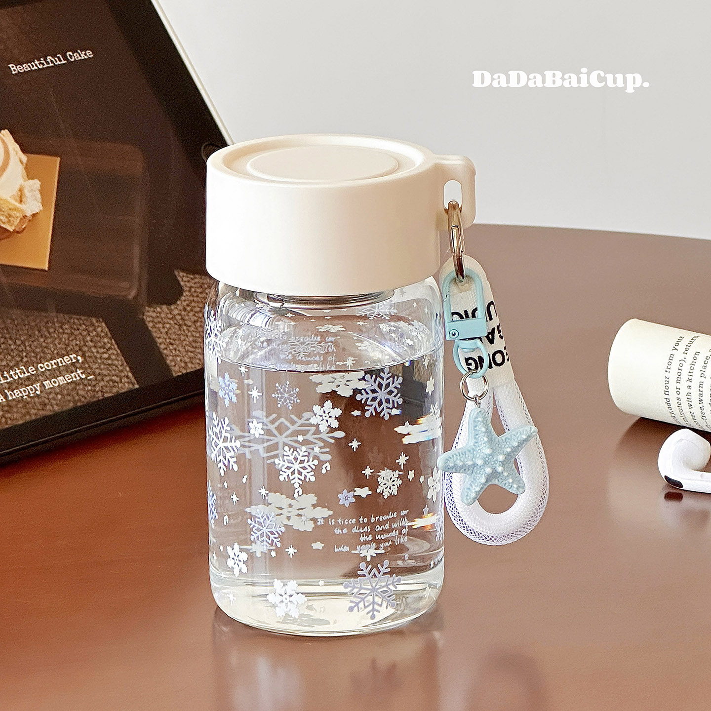 雪花杯子玻璃杯女生高颜值2026新款耐高温茶水分离泡茶水杯高硼硅,餐饮具,玻璃杯,淘宝优惠券,粉丝福利购,淘宝优惠卷