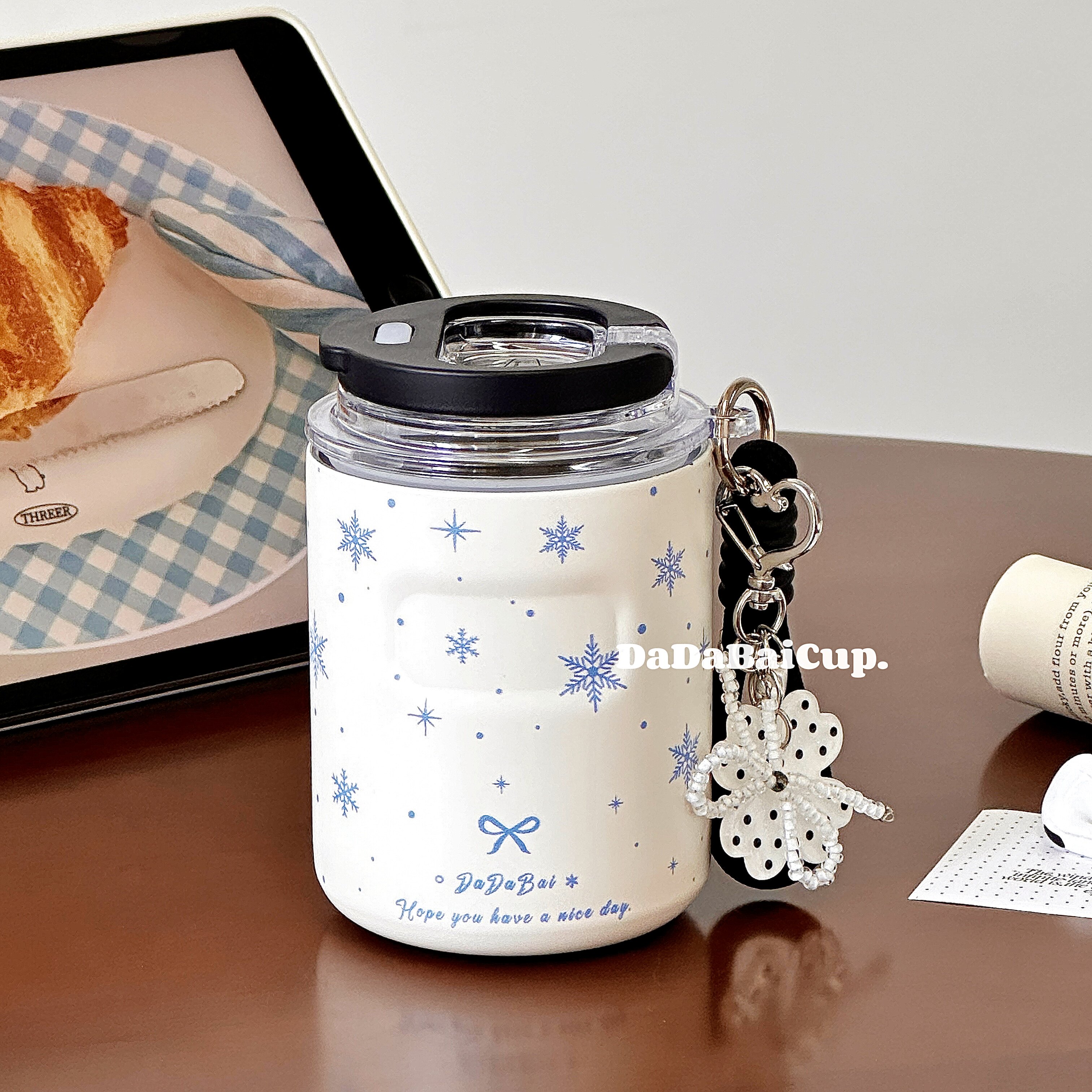 雪花直饮水杯保温杯女生高颜值2026新款小巧便携随行咖啡杯子学生