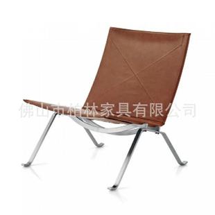 PK22不锈钢真皮躺椅创意设计师轻奢单人沙发现代网红个性懒人沙发