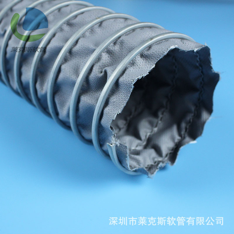 厂家直销高温伸缩软管耐高温排风管耐高温软管防火阻燃灰色