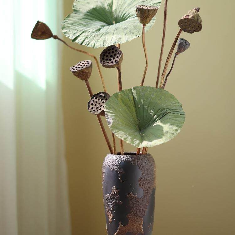 瓶新中式莲花蓬干OSX花花束真客厅摆设荷花叶莲感装饰花禅意天然