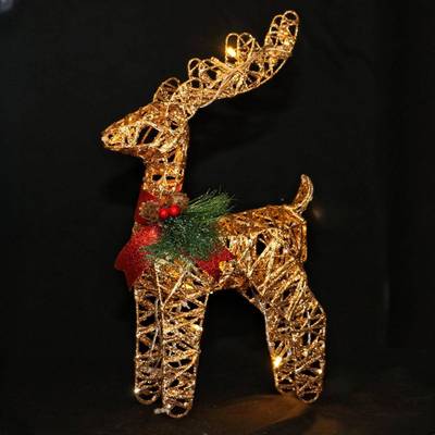 225圣诞桌橱面亮光鹿铁艺0188驯鹿带品装饰用圣诞麋鹿商场窗氛围