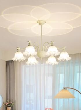 网法式12955复古奶风吊灯影花朵红氛围投客厅油大气餐厅灯书房卧