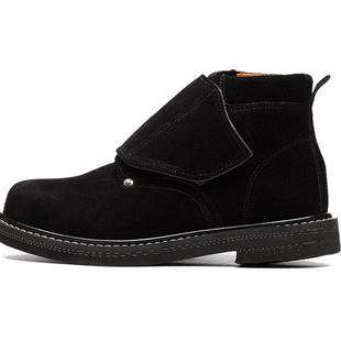 轮胎耐高温黑色防砸 焊接防铁屑防劳保鞋 实心黑色大盖底电焊鞋 男鞋