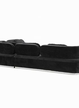 黑色创意型沙发设计PMK款师布艺小户型小客厅卧室公接待贵妃位寓