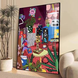 抽马客蒂斯象众艺术装 L02背景墙挂画简小约植物花卉餐厅 饰画厅CX