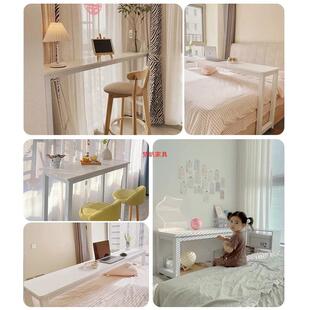 床802边小窄桌子地靠墙字长墙条桌家一用卧室靠边夹缝柜床尾落置