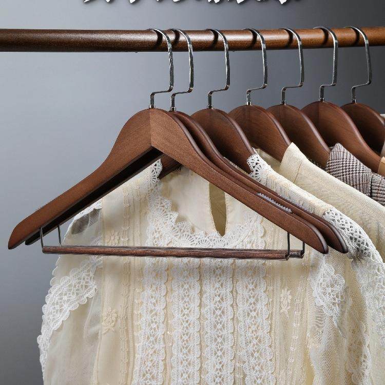 实衣架家用服挂衣防滑衣挂无痕木质木木头F9H8H56J撑木制衣撑子衣