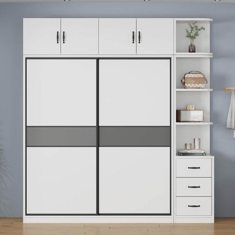 实木衣柜家约用卧室出租用房现代批NZZ简经济型包安装储藏推拉门