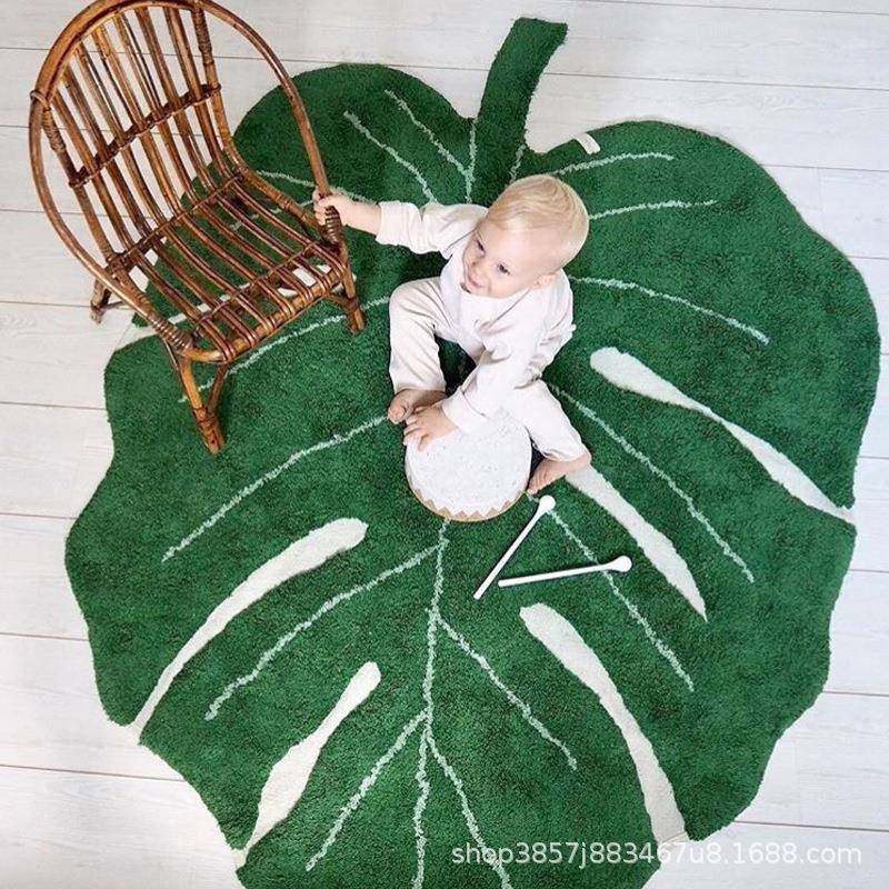 热卖龟背竹叶地毯书房椅子板保护垫儿卧室床边地垫柔软舒适,纺织面料/辅料/配套,纺织机械配件,淘宝优惠券,粉丝福利购,淘宝优惠卷