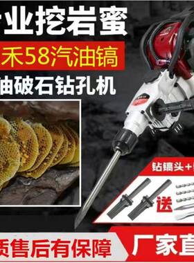 劲禾四冲程58汽油镐多功能汽油钻孔机凿岩破碎冲击钻锤钻两用电镐