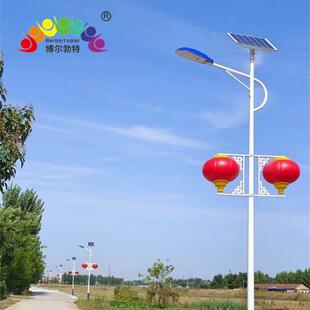 博尔勃特乡村振兴热镀锌路灯杆LED灯笼6米太阳能路灯