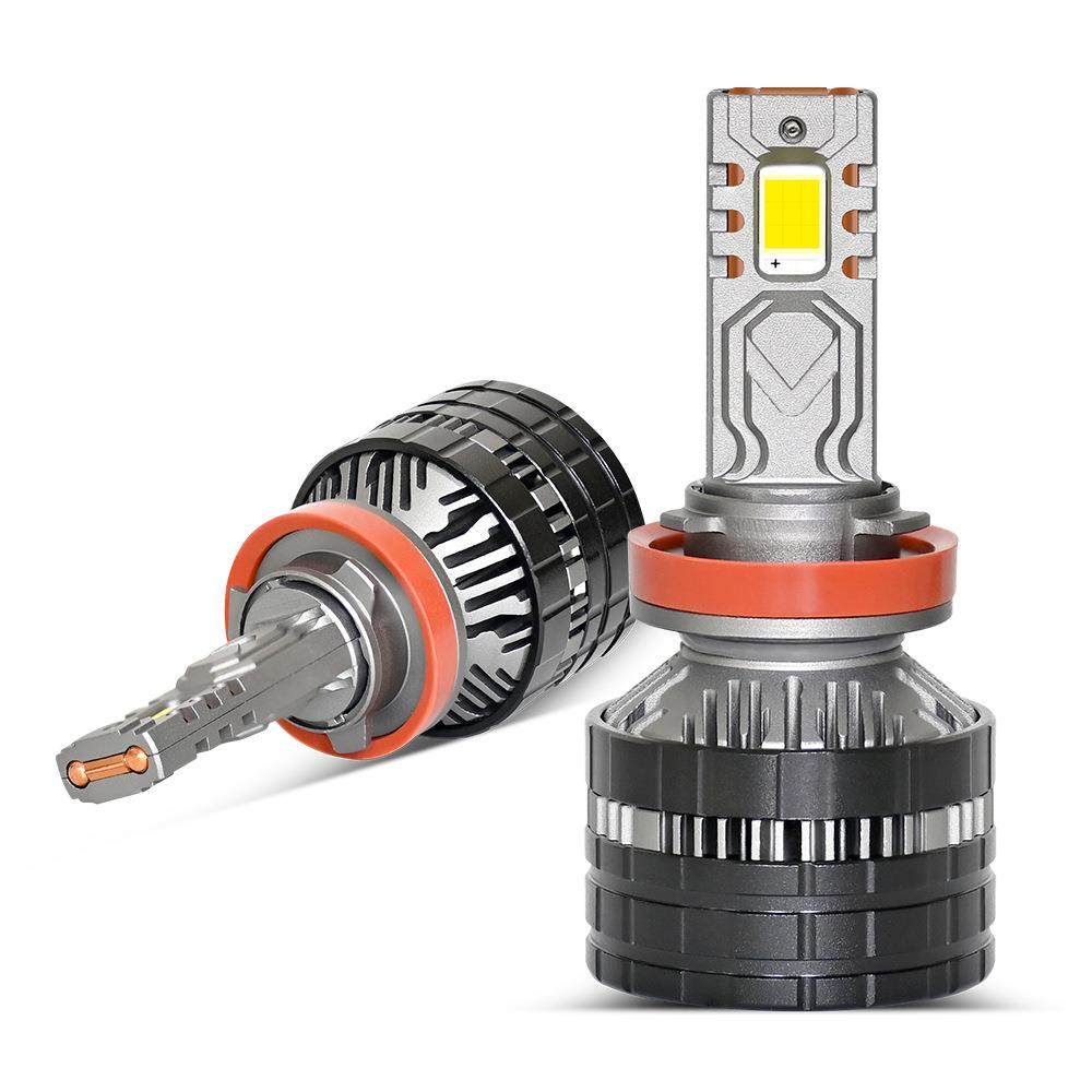 汽车LED大灯H7大功率双铜管9芯LED车灯 120W超亮远近一体车头灯H4