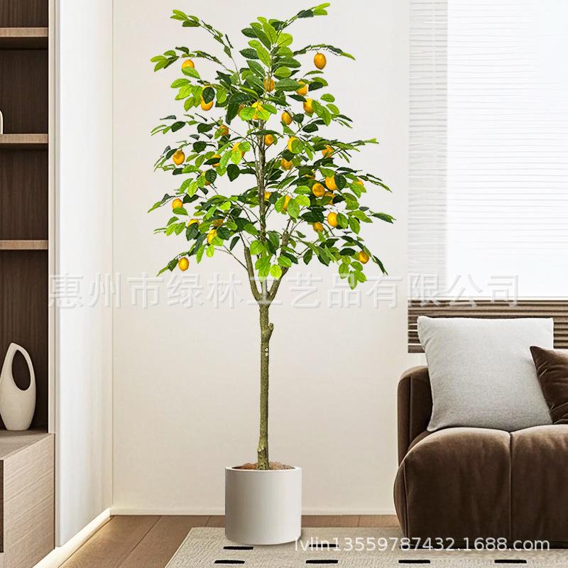 仿真柠檬树新款绿植大型柠檬树盆栽支持客厅落地室内装饰摆件图片