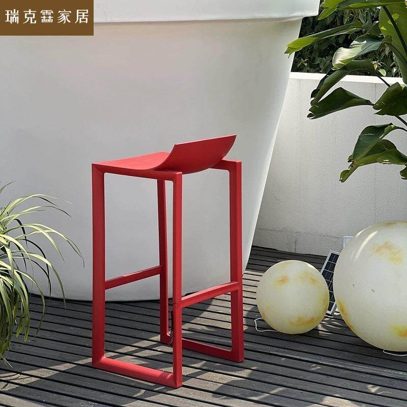 网红时尚家用吧台椅咖啡厅高脚凳子前台加高脚椅岛台凳休闲酒吧椅
