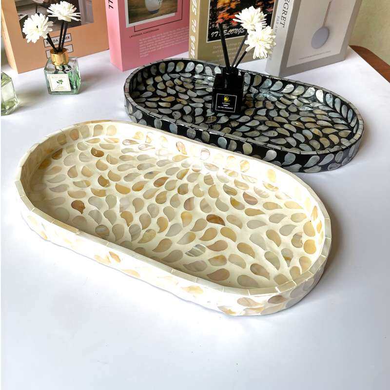 越南 创意 贝壳托盘 手工彩贝壳装饰果盘家用桌面椰圆形收纳盘,电子元器件市场,其它元器件,淘宝优惠券,粉丝福利购,淘宝优惠卷