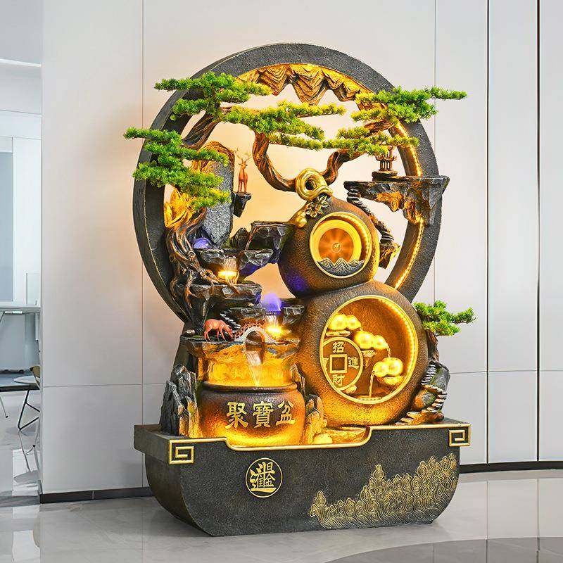 水幕墙山MIB流喷水院泉客厅阳台酒店办公室会假所别墅庭装饰招财