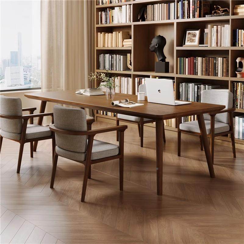 美客式厅全实木房书桌家用书书法原桌白蜡木简约长条102餐桌木大