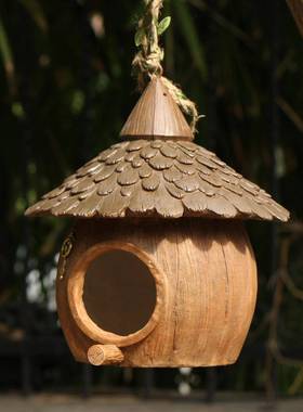 鸟屋鸟AAV窝树木挂花件园林装饰配件件院园树挂林庭挂件