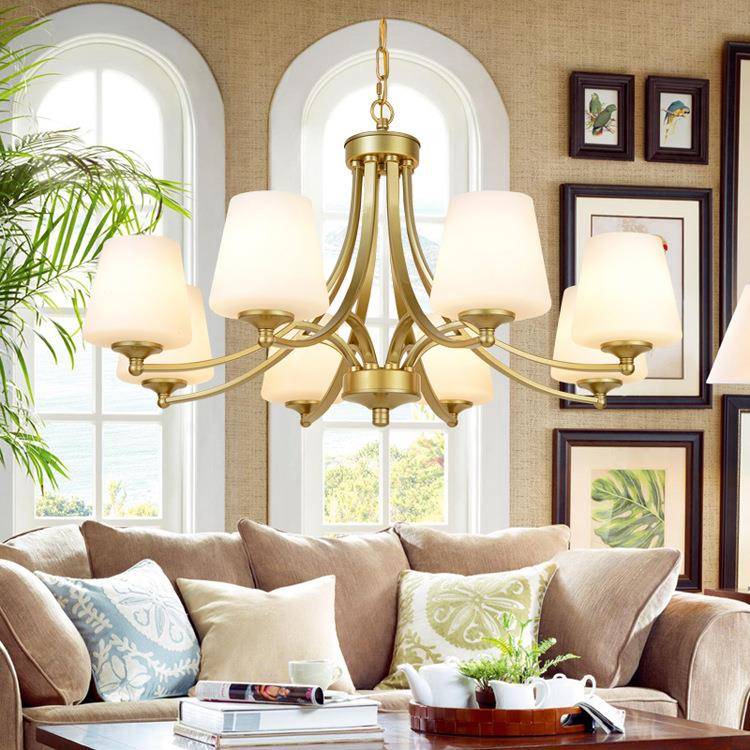 美吊式灯铁艺灯灯饰创意土金8025土豪客厅简约卧室灯书房餐厅灯饰