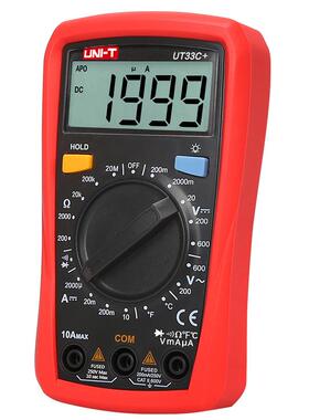 优利德UT33A+/B+/C+/D+迷你万用表数显式家用电工防烧数字电流表