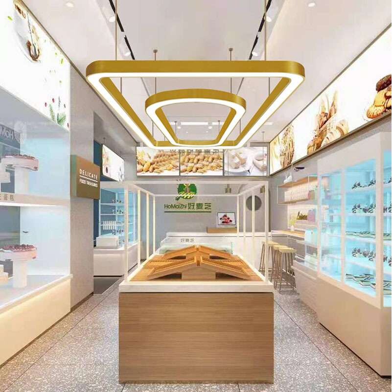 吊灯店铺商用蛋糕店理发店工装吊顶装修造型长方形led长条灯厂家