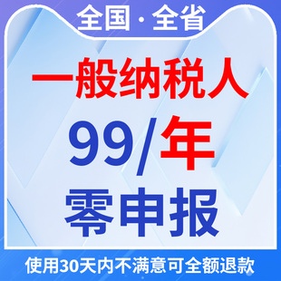 全国一般纳税人零申报专属代理记账服务99一年