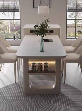 岩板端简约实高小木户型现代中岛意式岛台桌BIK家用厨餐房一体伸