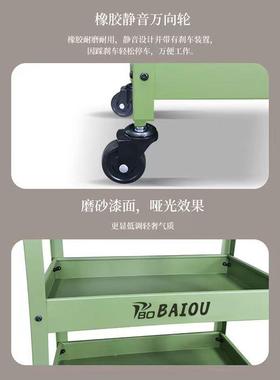 绿色三层小推车花子绿植动汽车架收纳车多具功能手推VWX车移工车
