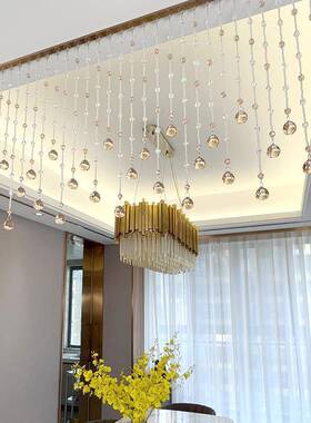 F5M566T8珠帘水晶隔断客厅挂门孔帘珠子帘装饰吊饰串珠链卫生间帘