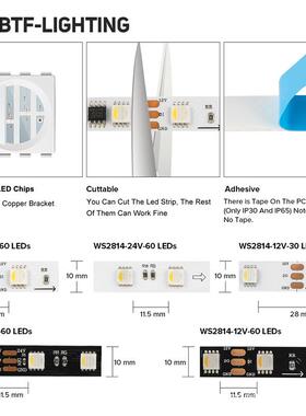 LED全彩RGW4合1幻彩WS2814c高亮2V跑马流水可编程WS2814-Ri亮化2B