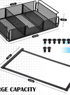 铁线工艺家文居屉黑色具置物收纳篮组装款下桌抽式收纳篮厂KVB家