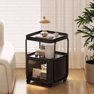 奶油发风铁床小头柜家用MGC20250卧室型床边置物架客厅可移动沙边