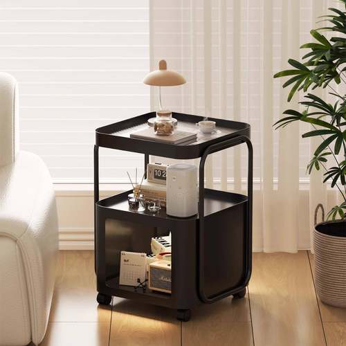 奶油发风铁床小头柜家用MGC20250卧室型床边置物架客厅可移动沙边